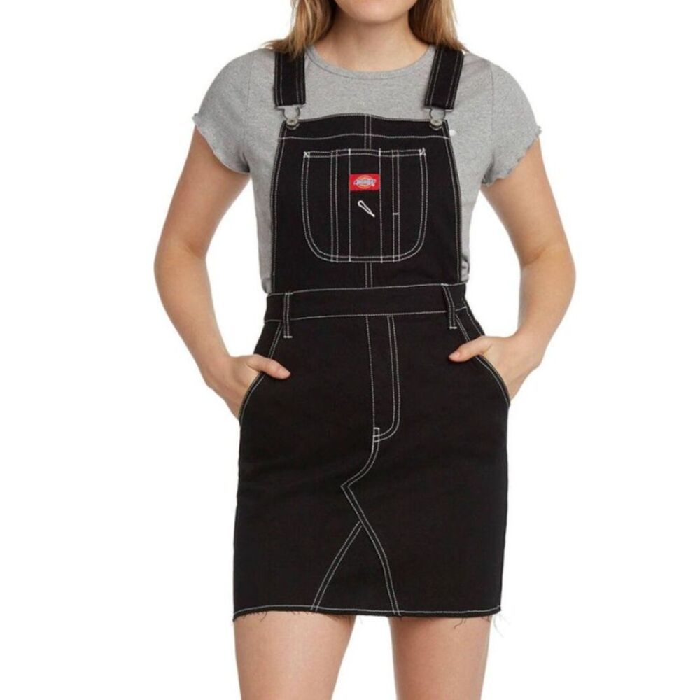 Dickies J2050TW Girl Juniors Overall Mini Dress BLACK Sz M NWT